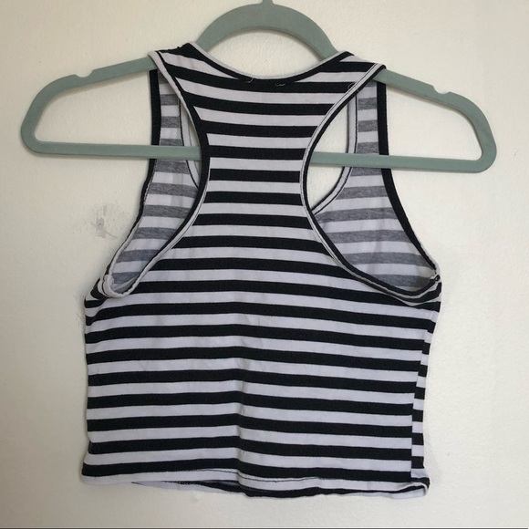 Pacsun Nollie Black and White striped crop tank - Picture 2 of 2